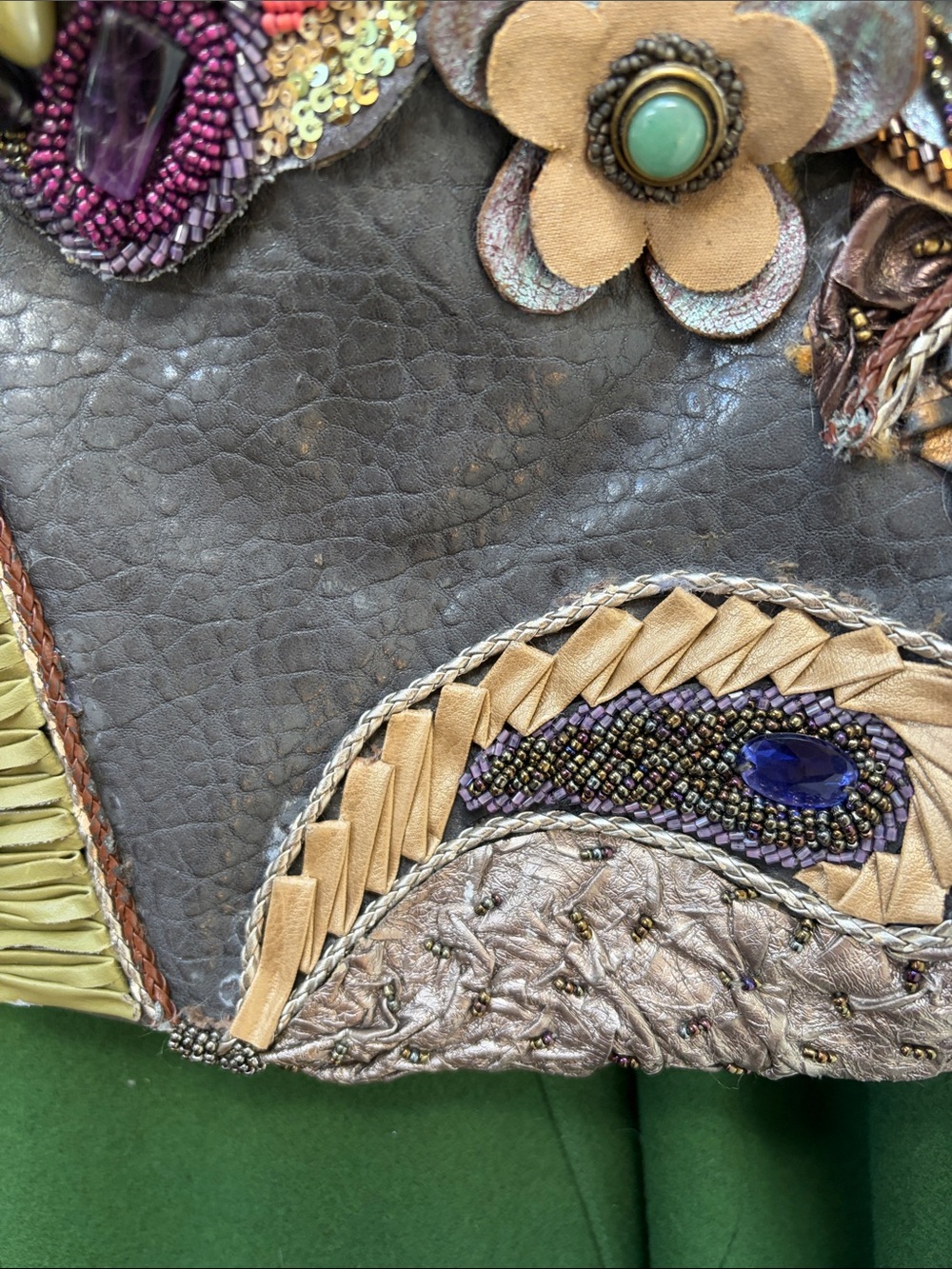 Mary Frances Gray Multicolor Beaded Floral Appliqué Shoulder Bag - Picture 3 of 16